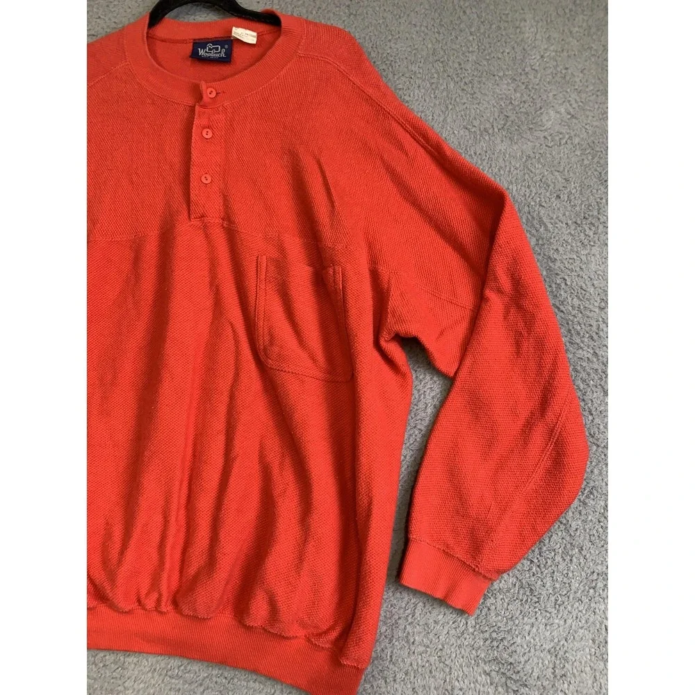 Woolrich Sweater Mens Large Henley Pullover Knit‎ Pocket Crewneck Casual